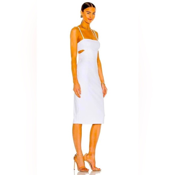 New Susana Monaco Ivory body con Sz XS Cutout Strap Solid Dress sugar white - Picture 1 of 13
